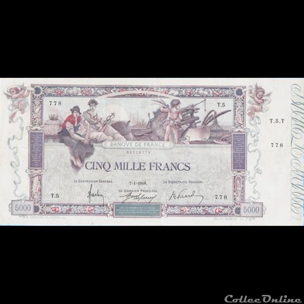 07-01-1918 -- T.5 778 billet france banque de xxe 07 01 1918 t 5 778