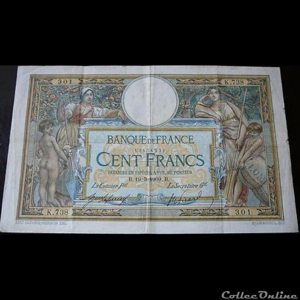 billet france banque de xxe 19 03 1909 k 738 301