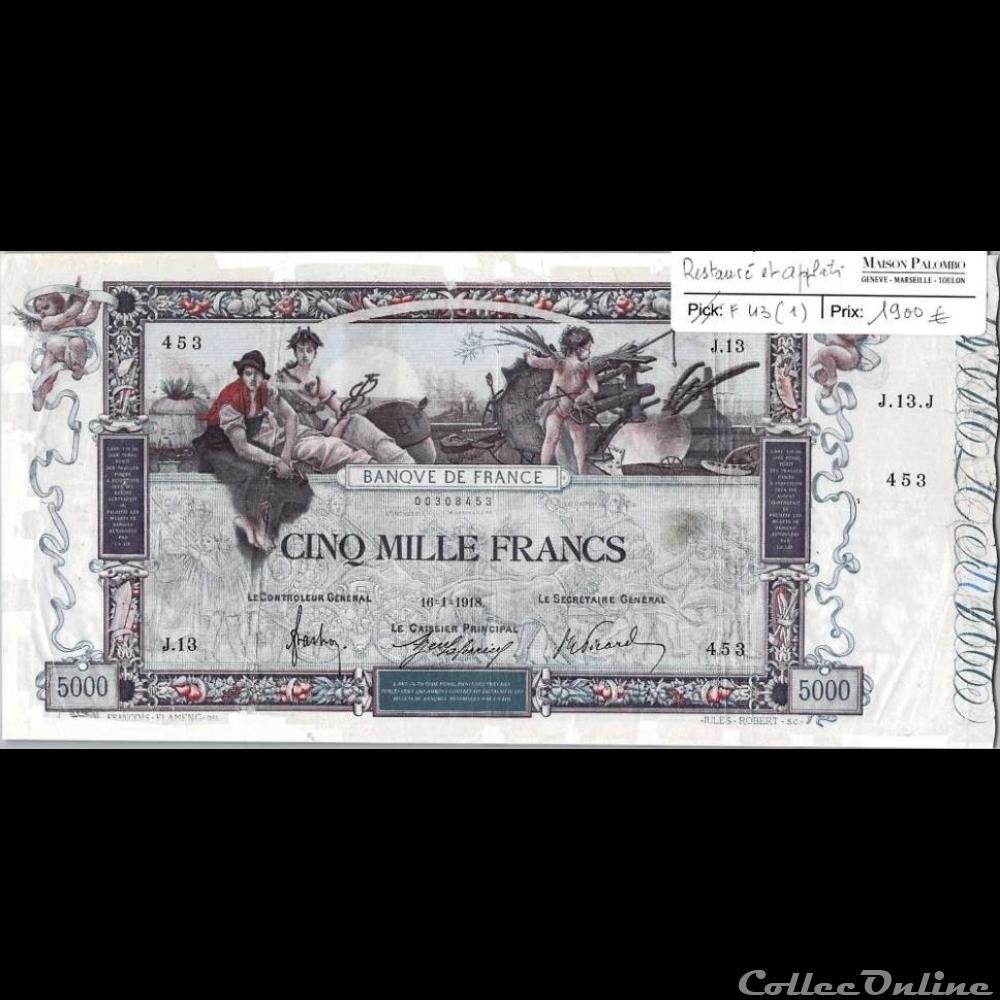 16-01-1918 -- J.13 453 billet france banque de xxe 16 01 1918 j 13 453