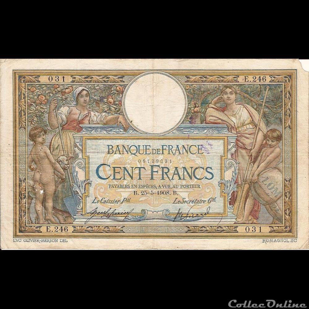 25-05-1908 -- E.246 031 billet france banque de xxe 25 05 1908 e 246 031