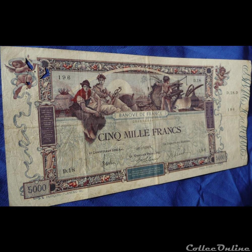 22-01-1918 -- D.18 196 billet france banque de xxe 22 01 1918 d 18 196