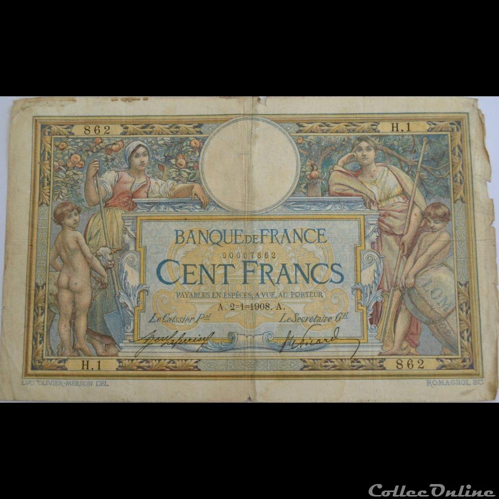 02-01-1908 -- H.1 862 billet france banque de xxe 02 01 1908 h 1 862