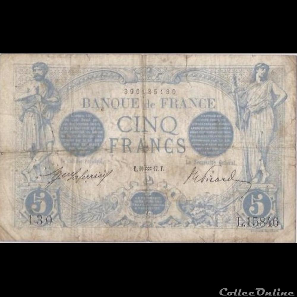 billet france banque de xxe 10 01 1917 l 15846 130