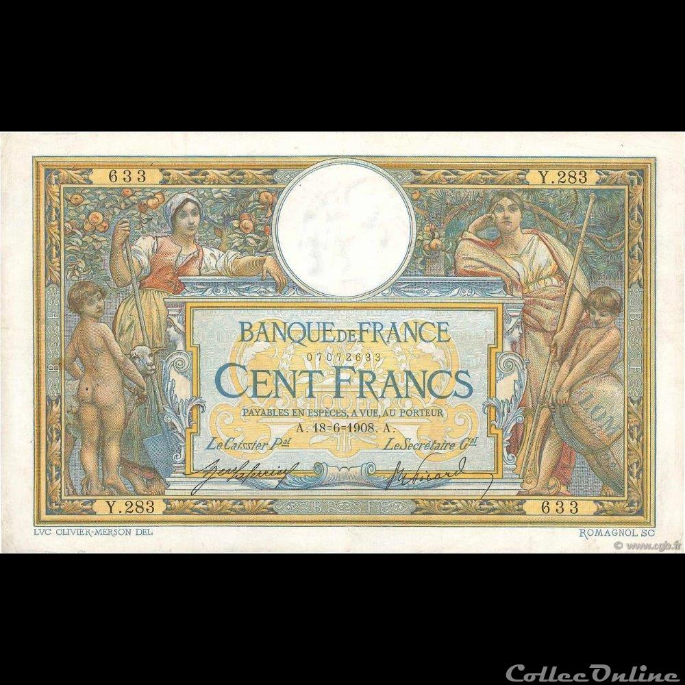 18-06-1908 -- Y.283 633 billet france banque de xxe 18 06 1908 y 283 633