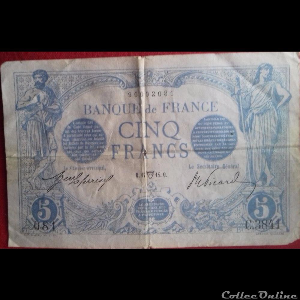 17-04-1914 -- C.3841 081 billet france banque de xxe 17 04 1914 c 3841 081