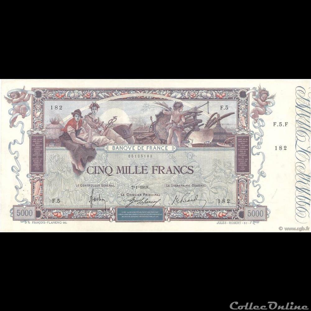 07-01-1918 -- F.5 182 billet france banque de xxe 07 01 1918 f 5 182