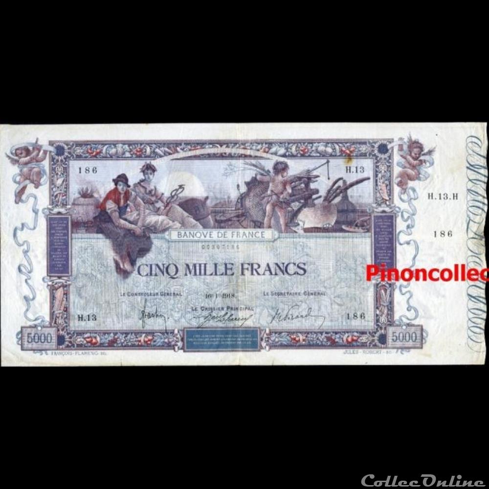 16-01-1918 -- H.13 186 billet france banque de xxe 16 01 1918 h 13 186