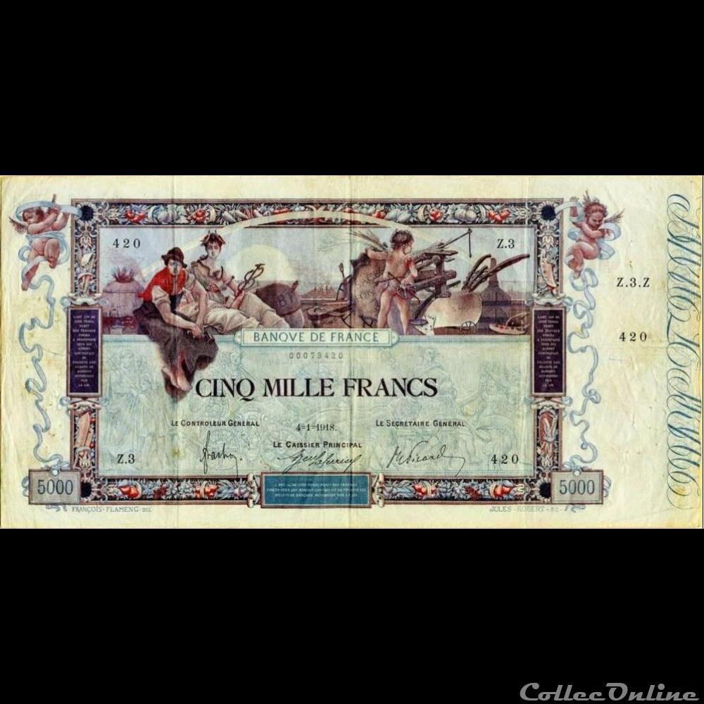 04-01-1918 -- Z.3 420 2 billet france banque de xxe 04 01 1918 z 3 420