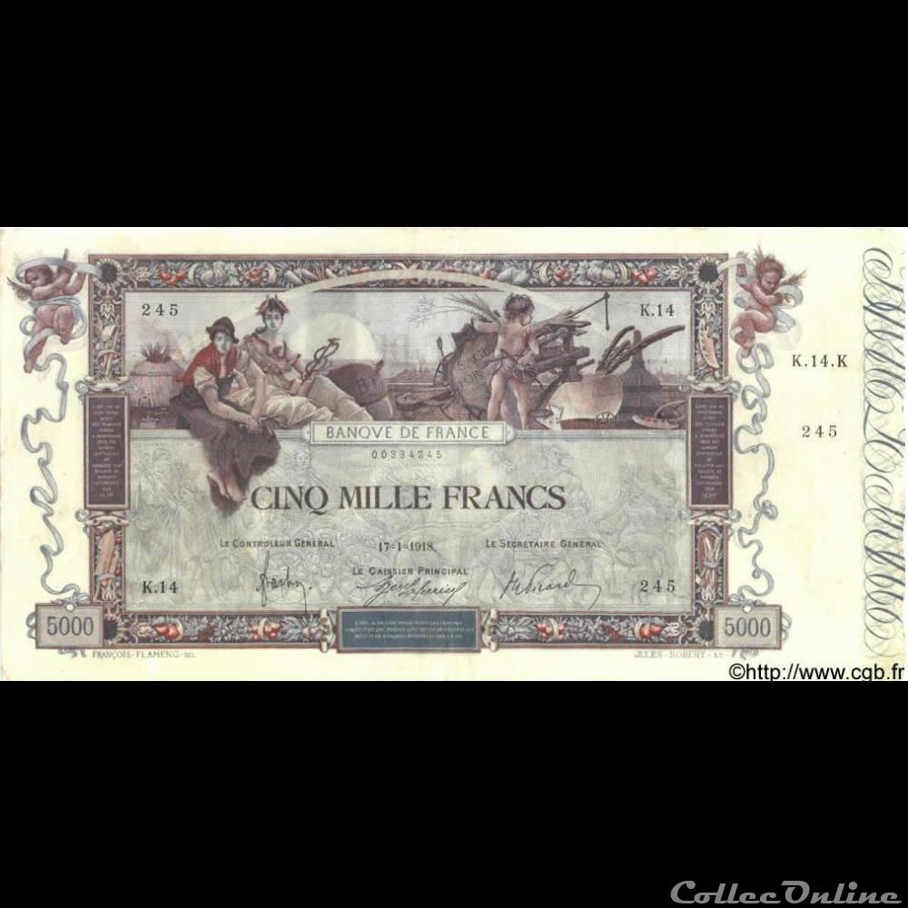 17-01-1918 -- K.14 245 billet france banque de xxe 17 01 1918 k 14 245