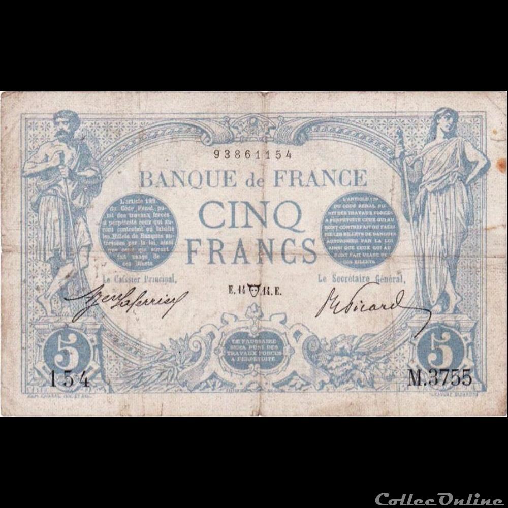 billet france banque de xxe 14 04 1914 m 3755 154
