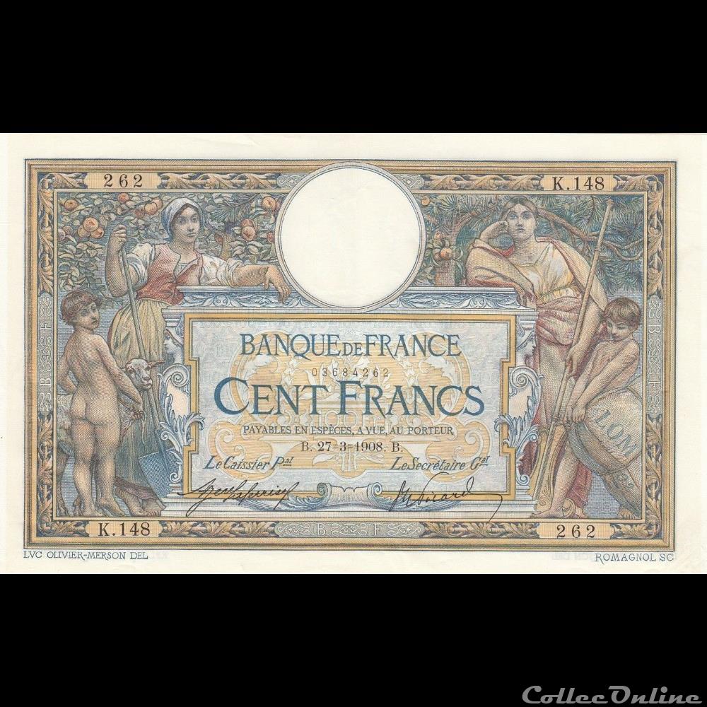 27-03-1908 -- K.148 262 billet france banque de xxe 27 03 1908 k 148 262