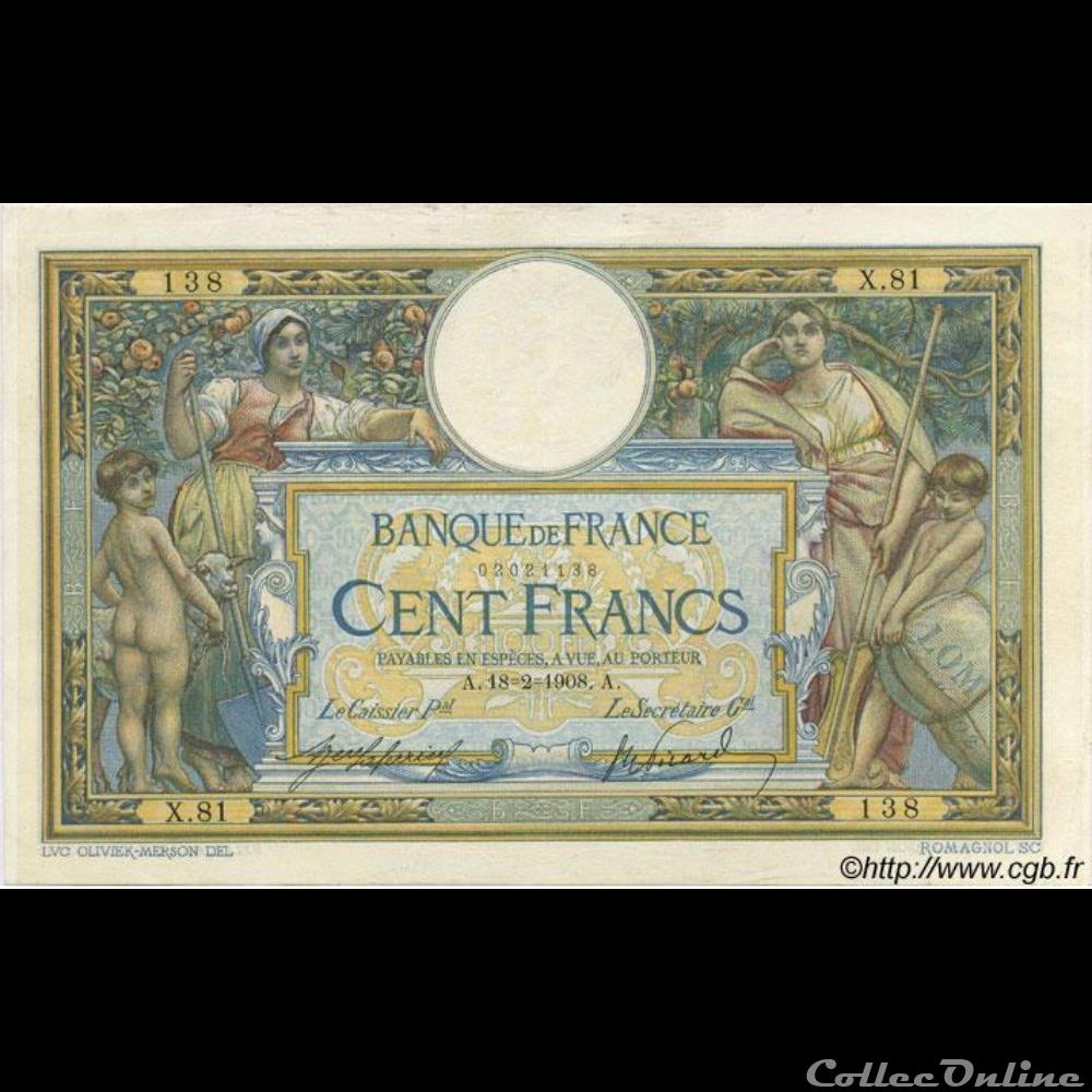 18-02-1908 -- X.81 138 billet france banque de xxe 18 02 1908 x 81 138