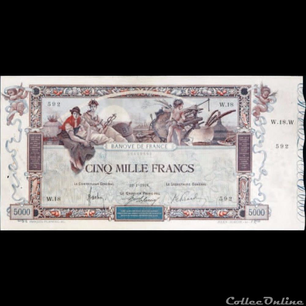 22-01-1918 -- W.18 592 billet france banque de xxe 22 01 1918 w 18 592