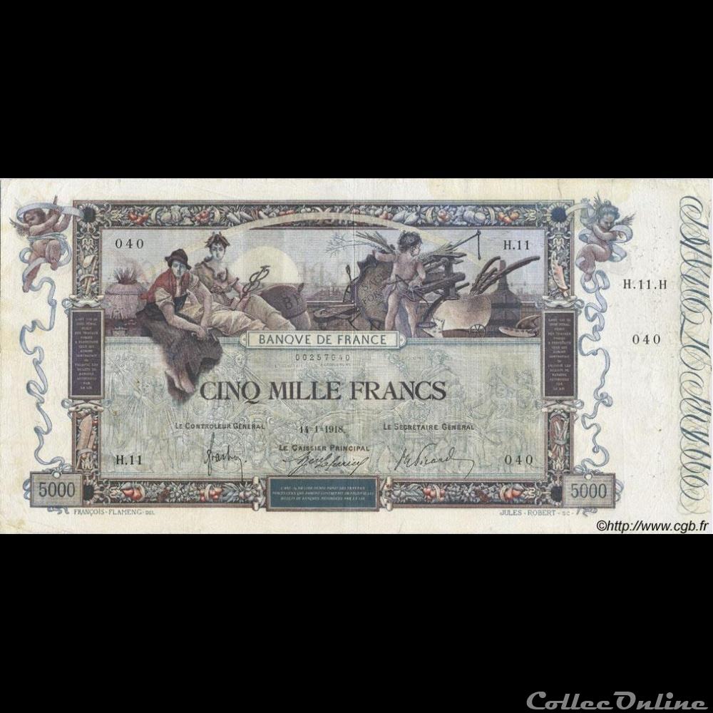 14-01-1918 -- H.11 040 billet france banque de xxe 14 01 1918 h 11 040