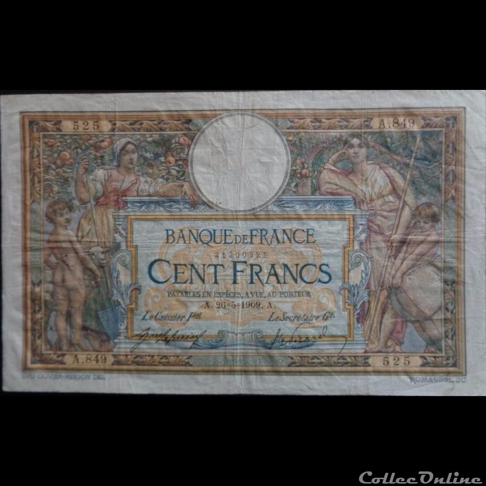 26-05-1909 -- A.849 525 billet france banque de xxe 26 05 1909 a 849 525