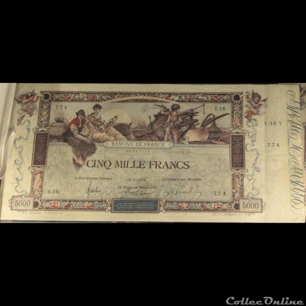 billet france banque de xxe 19 01 1918 y 16 774