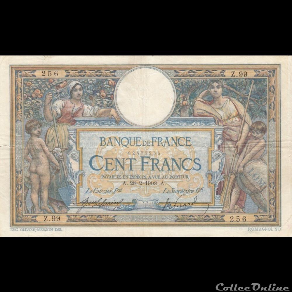 28-02-1908 -- Z.99 256 billet france banque de xxe 28 02 1908 z 99 256