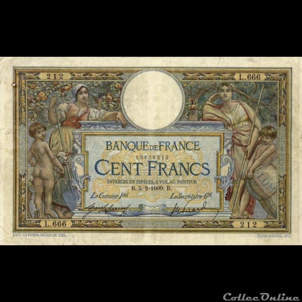 billet france banque de xxe 05 02 1909 l 666 212