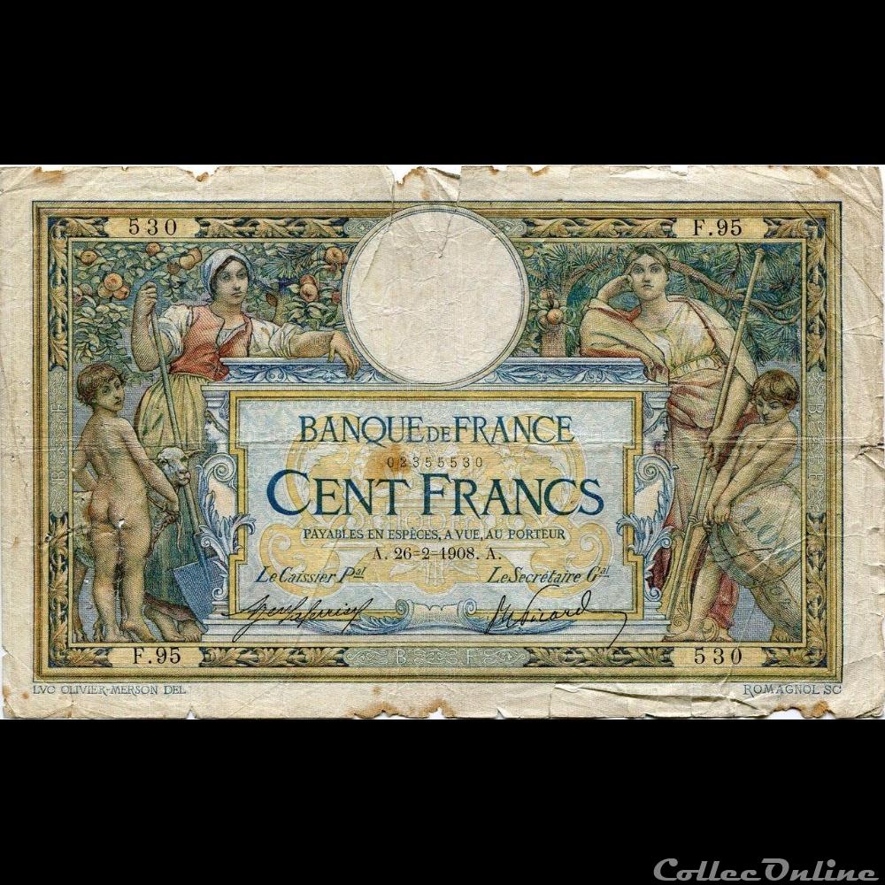 26-02-1908 -- F.95 530 billet france banque de xxe 26 02 1908 f 95 530