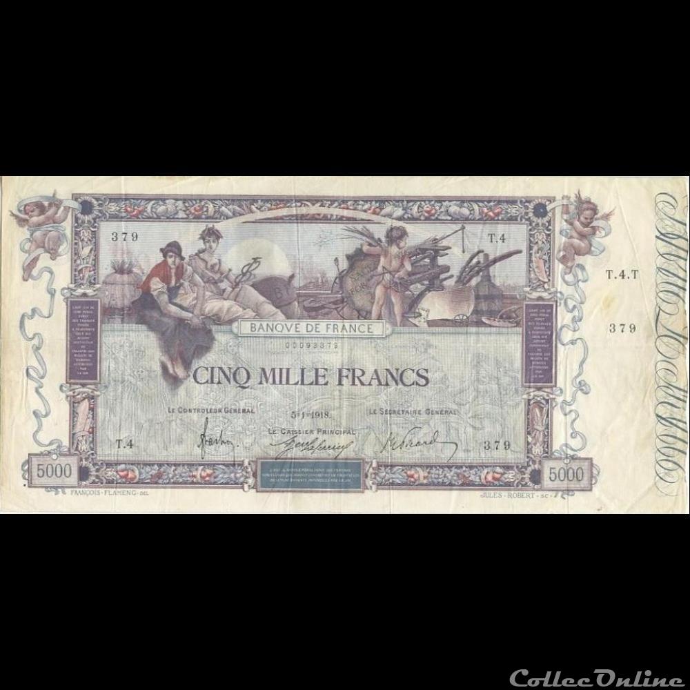 05-01-1918 -- T.4 379 billet france banque de xxe 05 01 1918 t 4 379