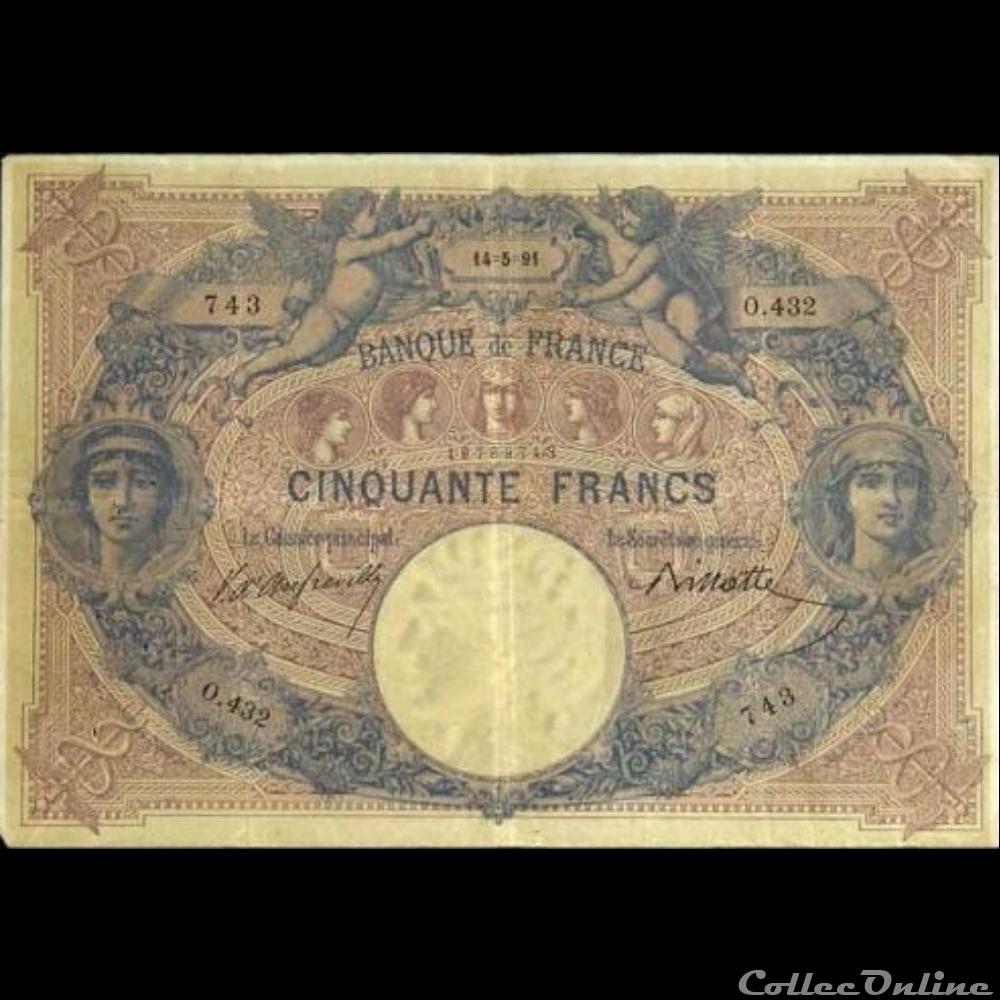 billet france banque de xxe 14 05 1891 o 432 743