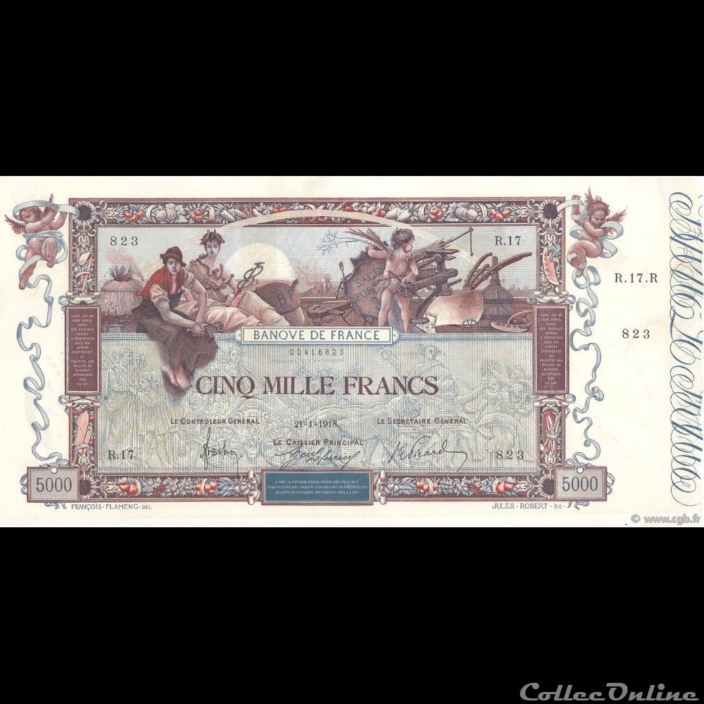 21-01-1918 -- R.17 823 billet france banque de xxe 21 01 1918 r 17 823