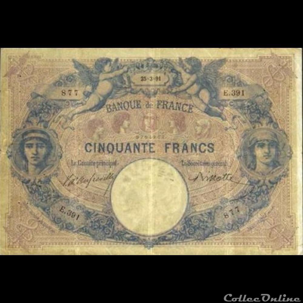 25-03-1891 -- E.391 877 billet france banque de xxe 25 03 1891 e 391 877