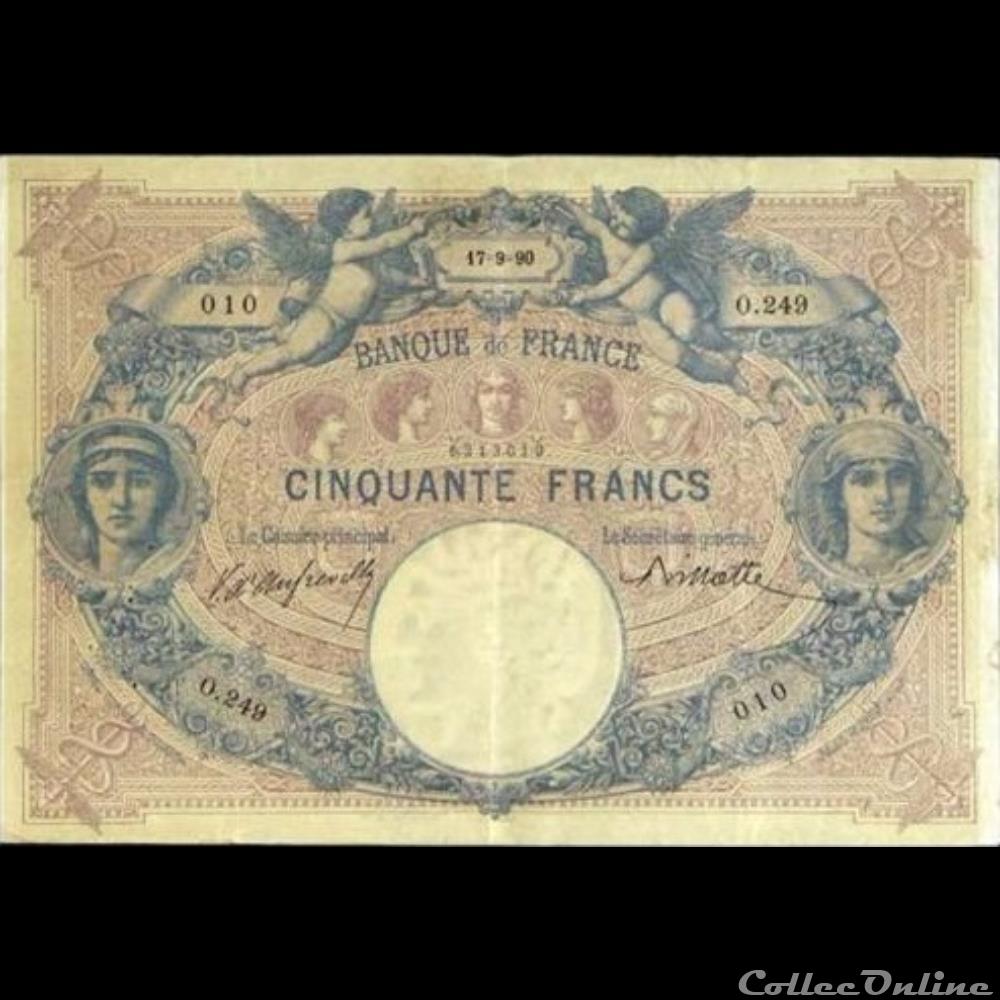 17-09-1890 -- O.249 010 billet france banque de xxe 17 09 1890 o 249 010