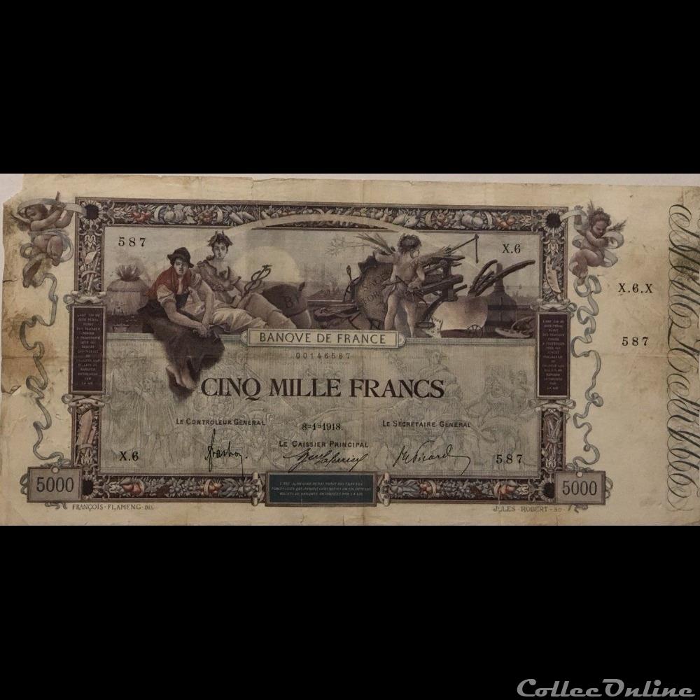 billet france banque de xxe 08 01 1918 x 6 587