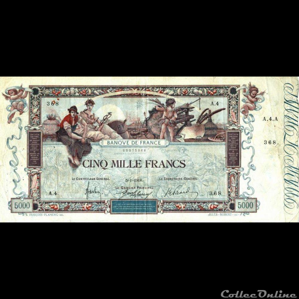 05-01-1918 -- A.4 368 billet france banque de xxe 05 01 1918 a 4 368