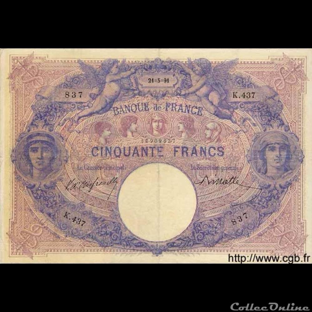 21-05-1891 -- K.437 837 billet france banque de xxe 21 05 1891 k 437 837