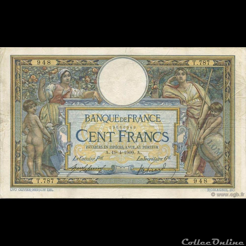 billet france banque de xxe 19 04 1909 t 787 948