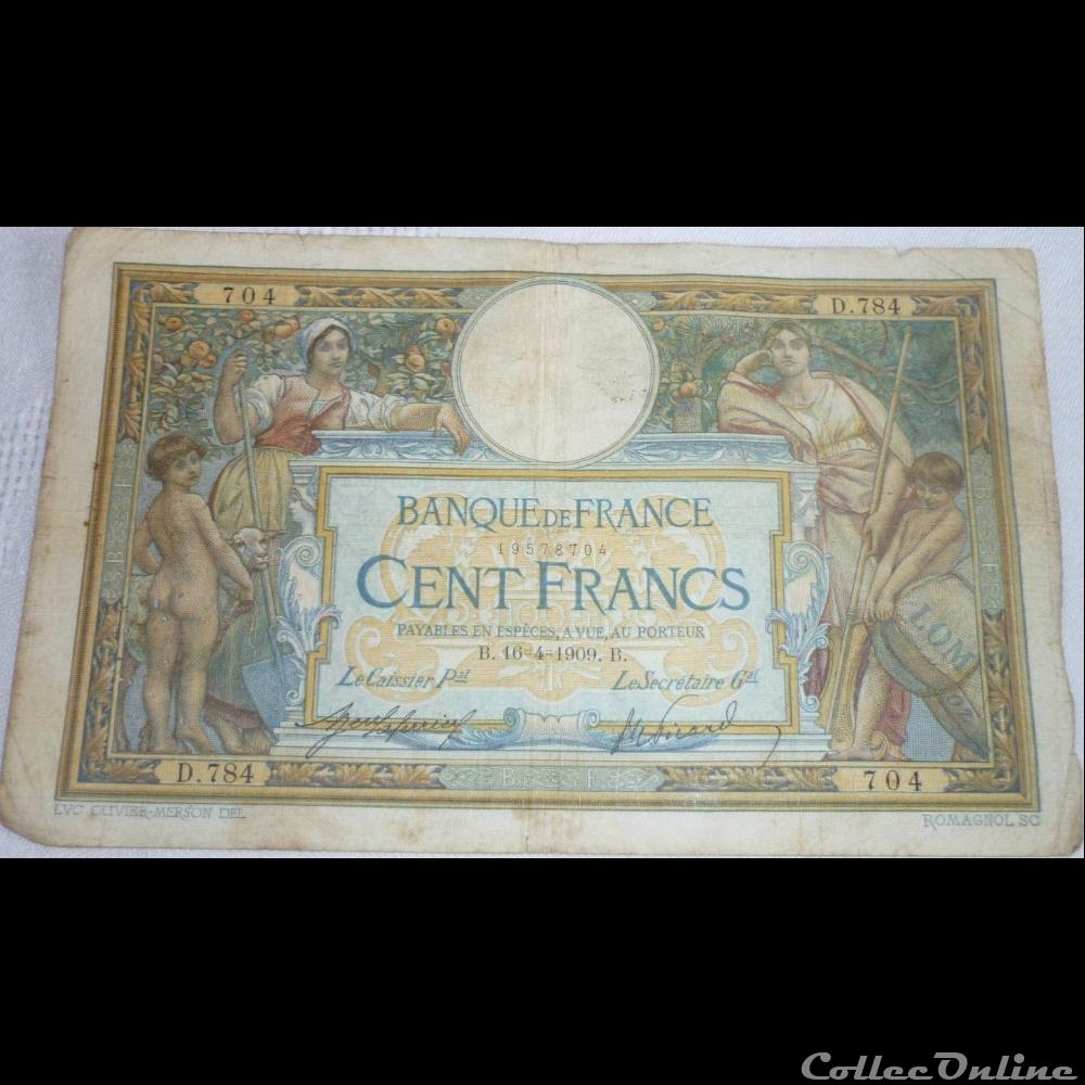 billet france banque de xxe 16 04 1909 d 784 704