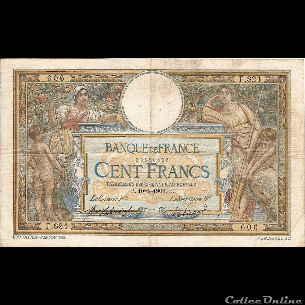 10-05-1909 -- F.824 606 billet france banque de xxe 10 05 1909 f 824 606