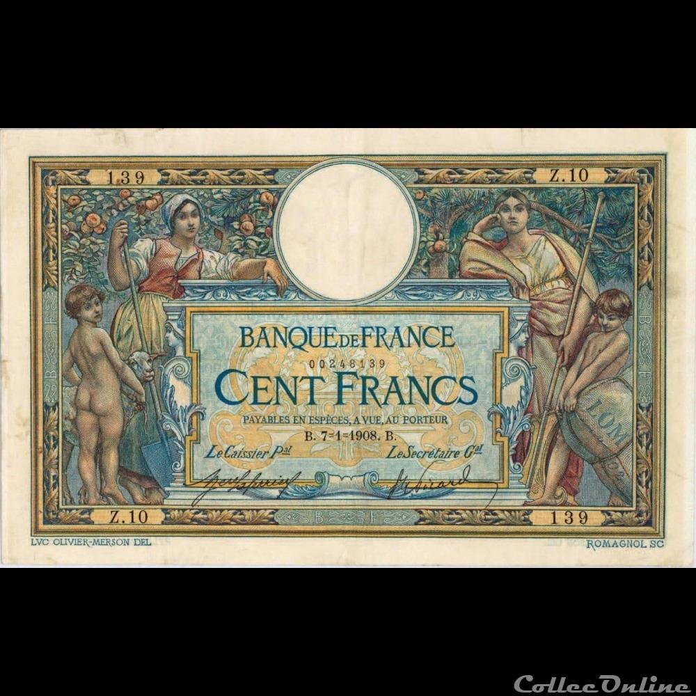 billet france banque de xxe 07 01 1908 z 10 139