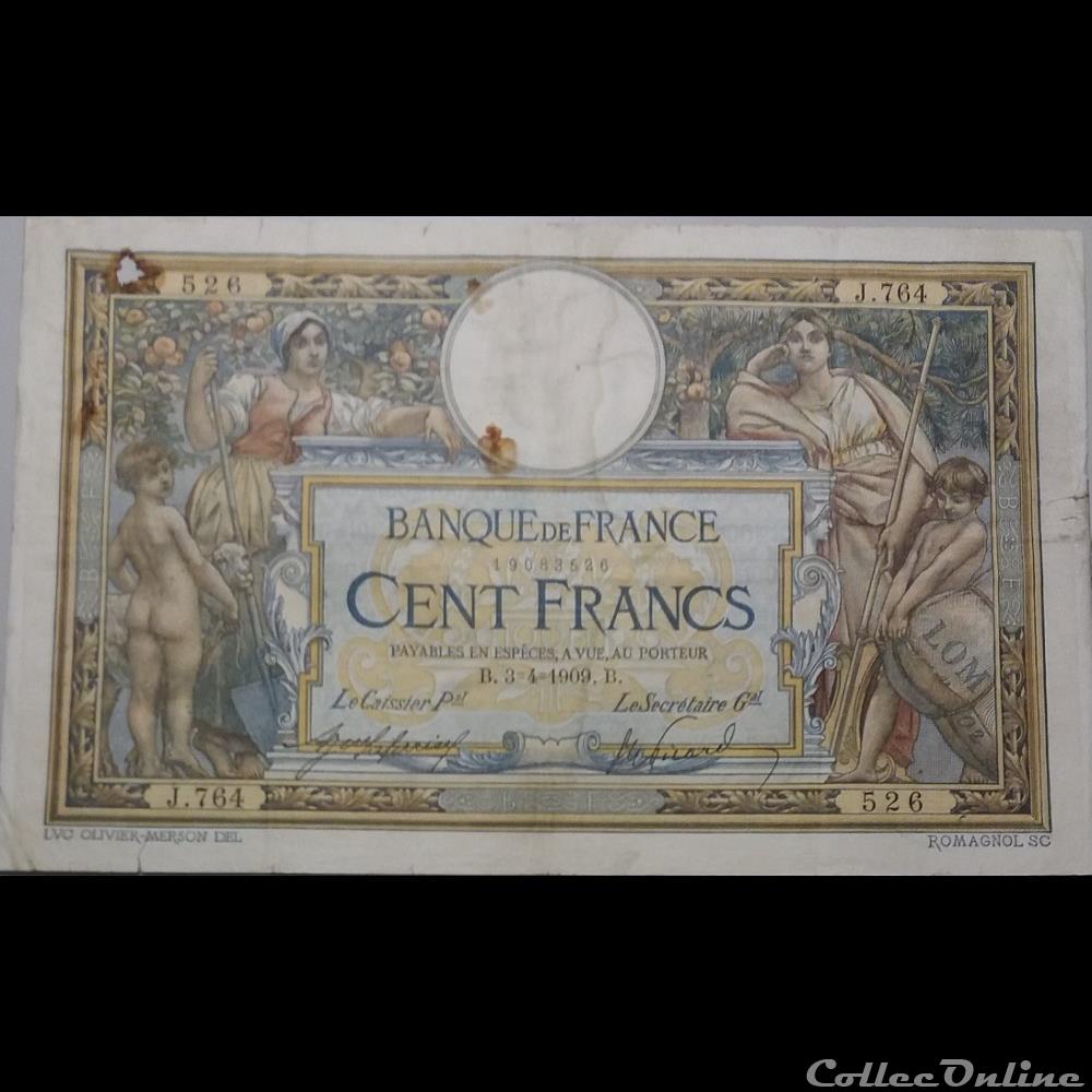 03-04-1909 -- J.764 526 billet france banque de xxe 03 04 1909 j 764 526