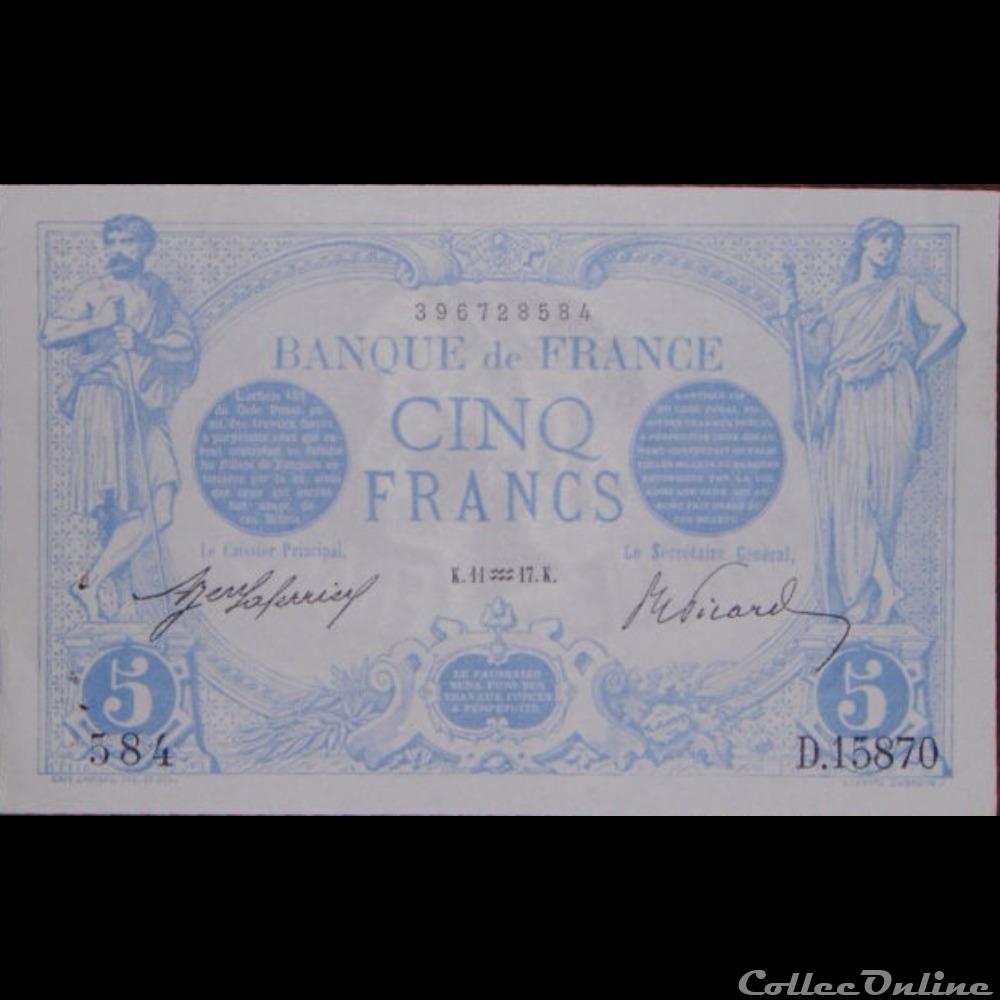 11-01-1917 -- D.15870 584 billet france banque de xxe 11 01 1917 d 15870 584