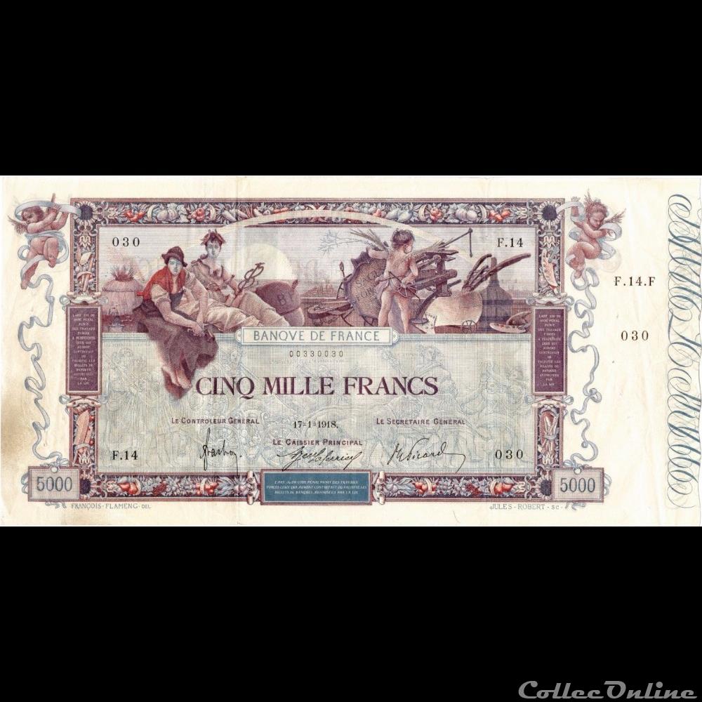 billet france banque de xxe 17 01 1918 f 14 030