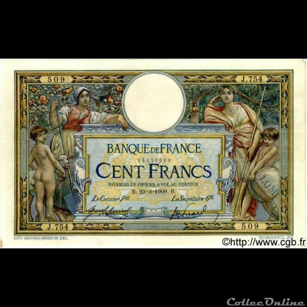 29-03-1909 -- J.754 509 billet france banque de xxe 29 03 1909 j 754 509