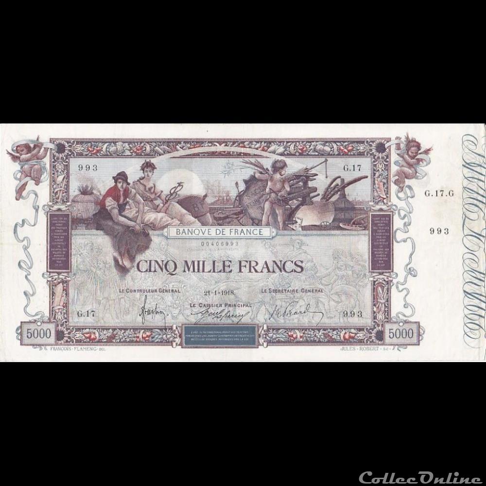21-01-1918 -- G.17 993 billet france banque de xxe 21 01 1918 g 17 993