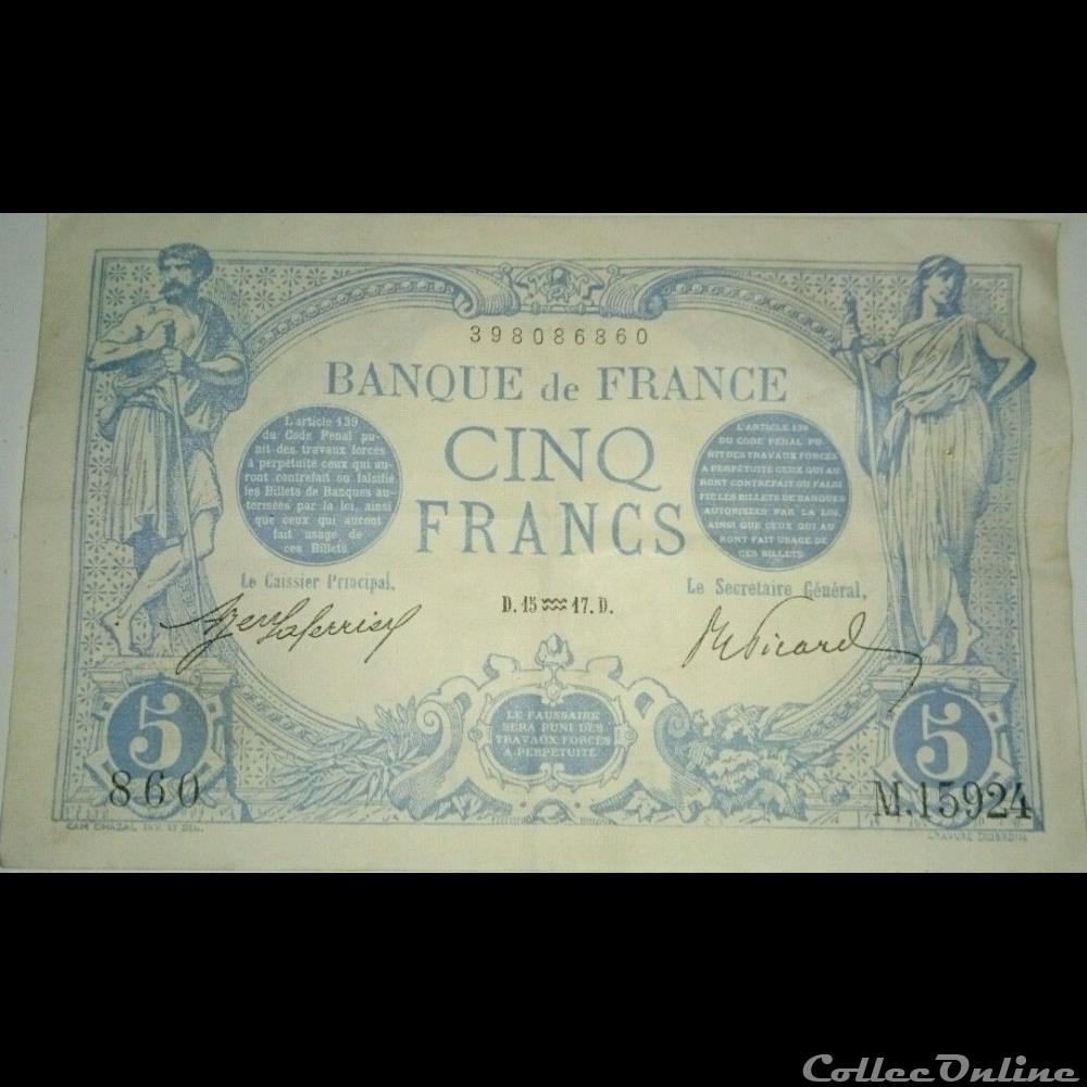 billet france banque de xxe 15 01 1917 m 15924 860