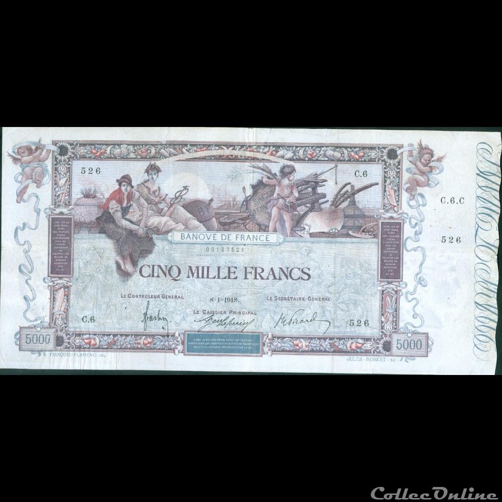 billet france banque de xxe 08 01 1918 c 6 526