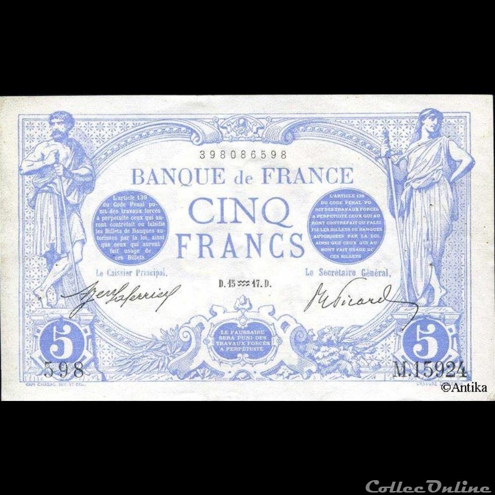15-01-1917 -- M.15924 598 billet france banque de xxe 15 01 1917 m 15924 598
