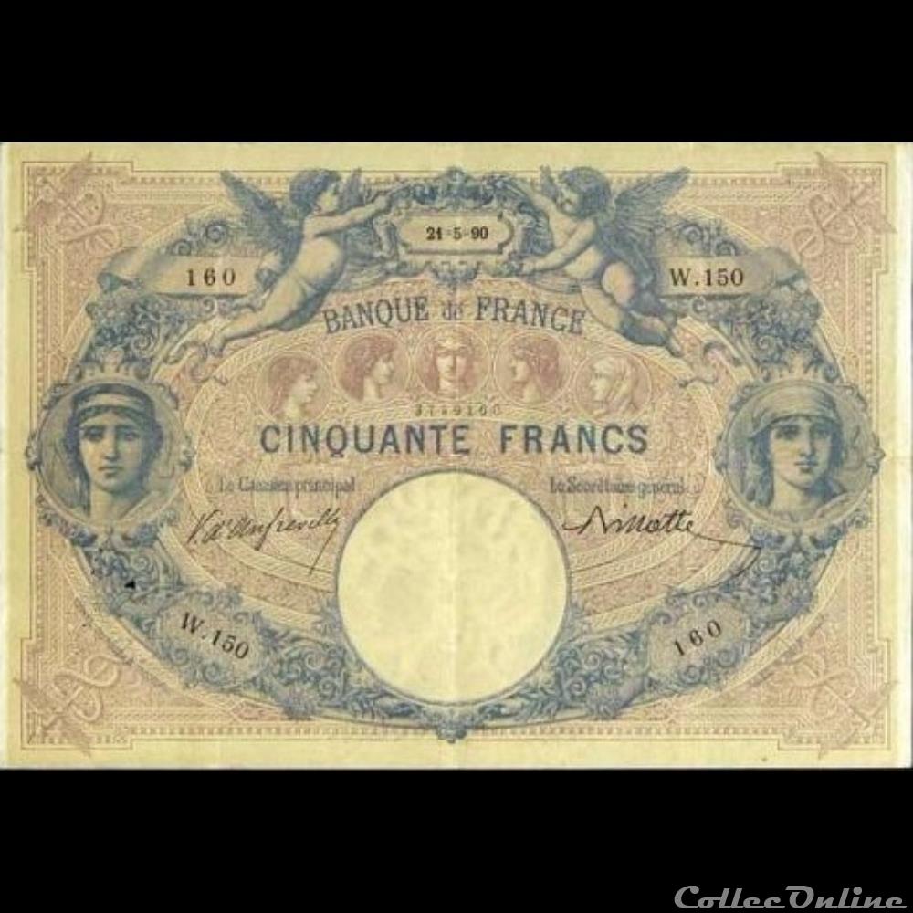 21-05-1890 -- W.150 160 billet france banque de xxe 21 05 1890 w 150 160