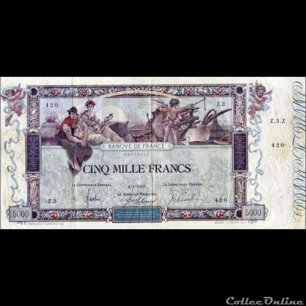 04-01-1918 -- Z.3 420 3 billet france banque de xxe 04 01 1918 z 3 420