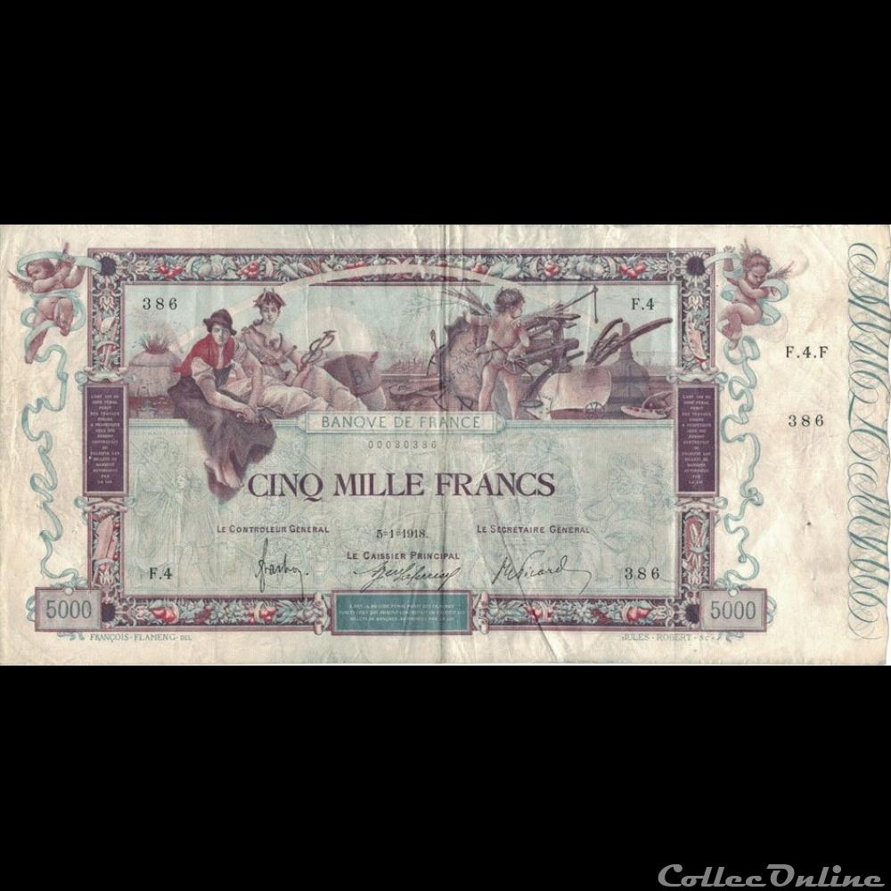 05-01-1918 -- F.4 386 billet france banque de xxe 05 01 1918 f 4 386