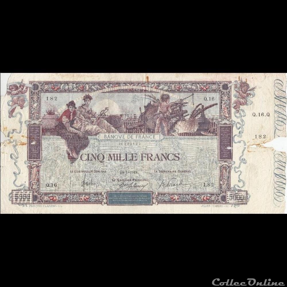 19-01-1918 -- Q.16 182 billet france banque de xxe 19 01 1918 q 16 182