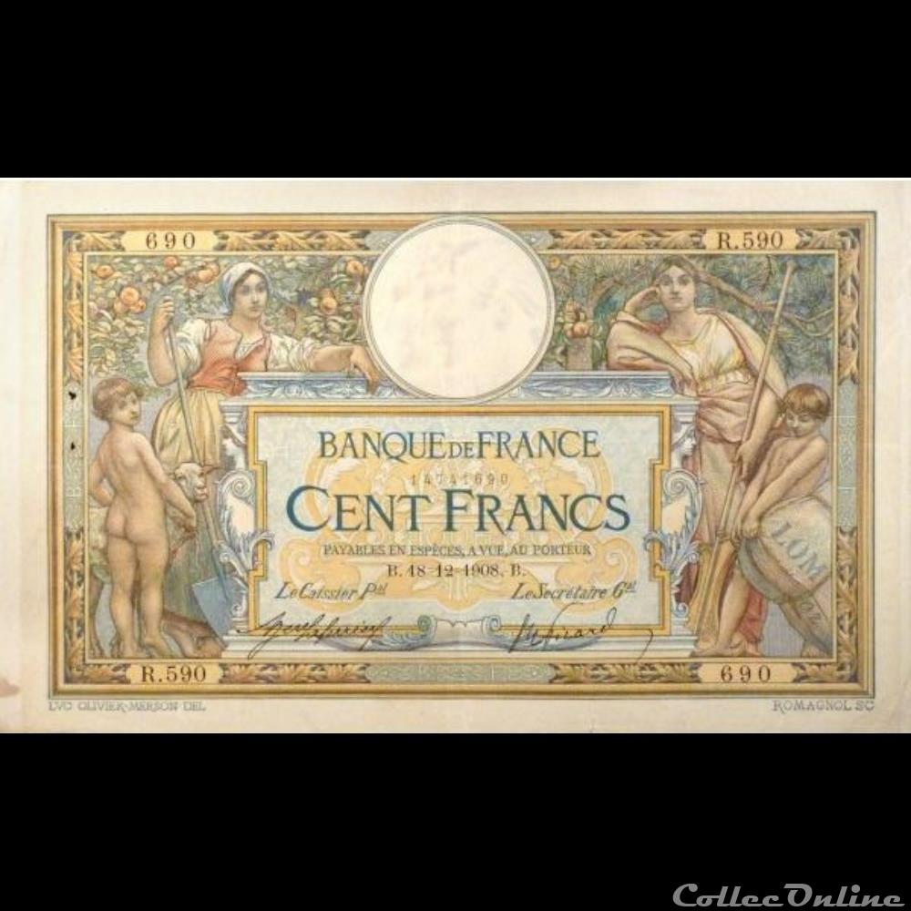 18-12-1908 -- R.590 690 billet france banque de xxe 18 12 1908 r 590 690