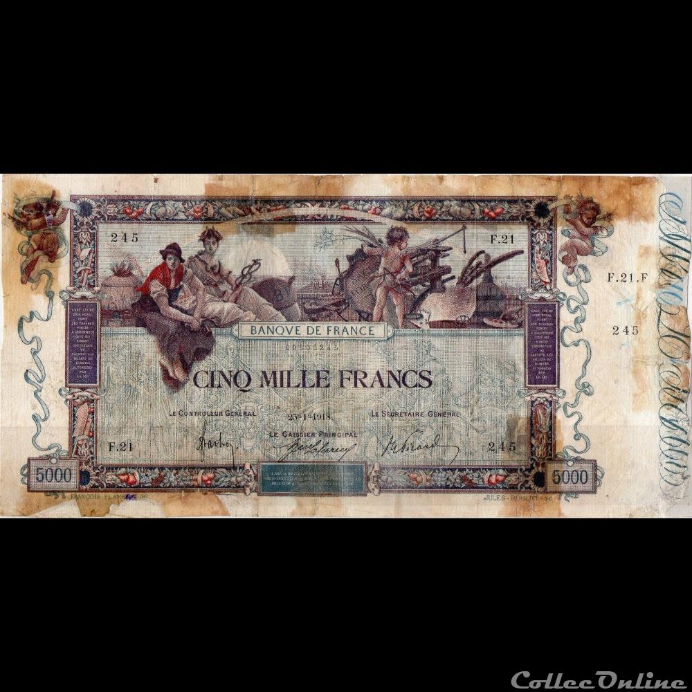 25-01-1918 -- F.21 245 billet france banque de xxe 25 01 1918 f 21 245