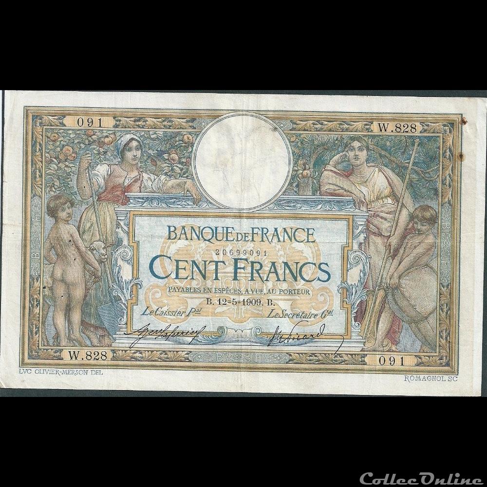 12-05-1909 -- W.828 091 billet france banque de xxe 12 05 1909 w 828 091